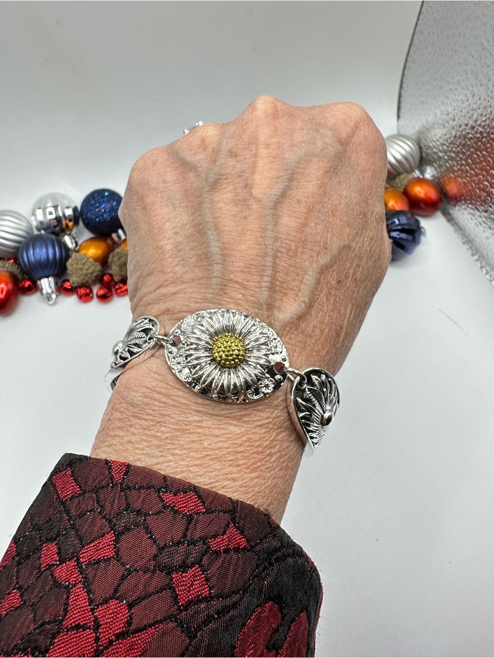 Sunflower Snap Jewelry Bangle Bracelet 18mm Ginger Snap! Size: Large Wrist NWT - Picture 12 of 17